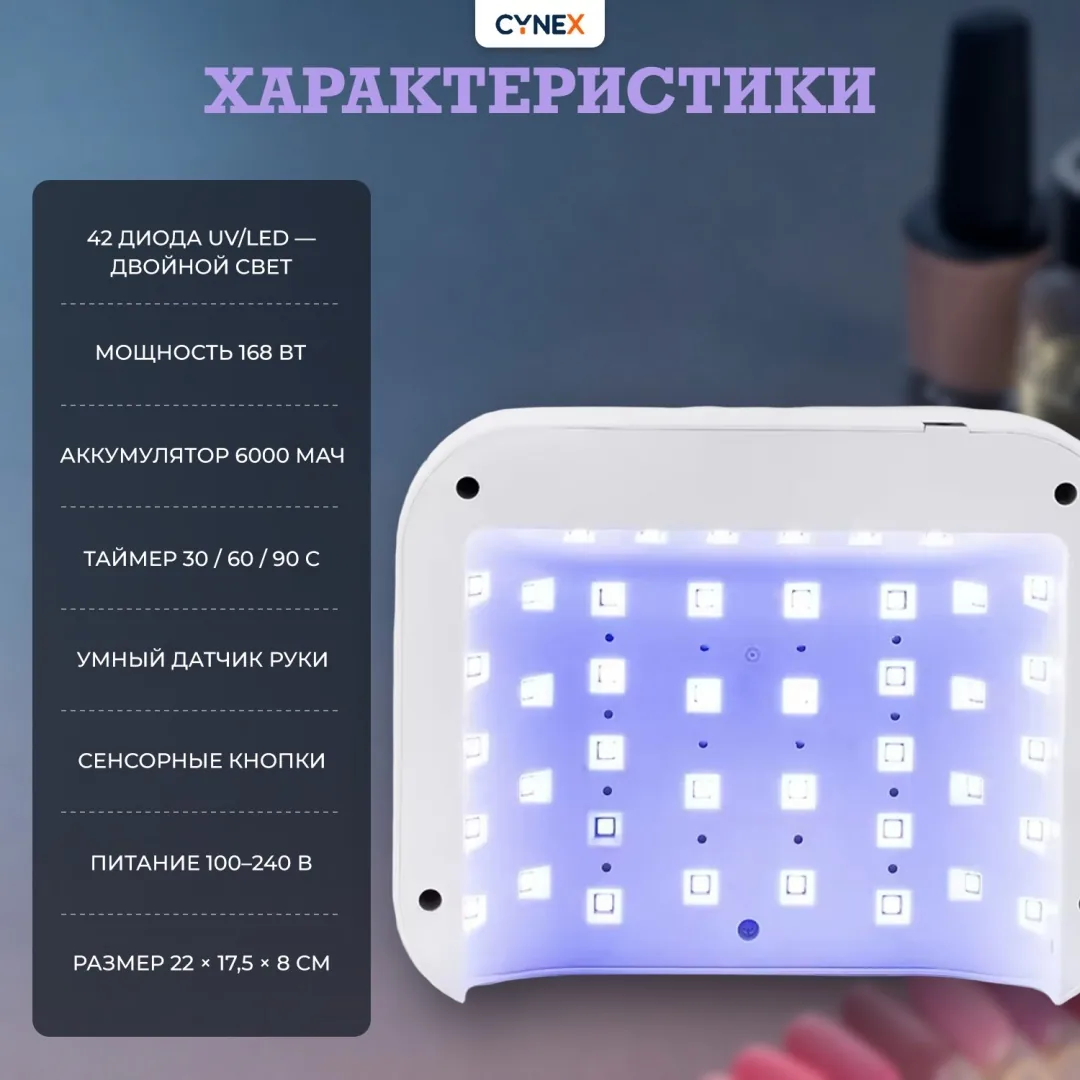 Лампа CYNEX SUN BM 18 LED-UV 168 Вт — фото 6