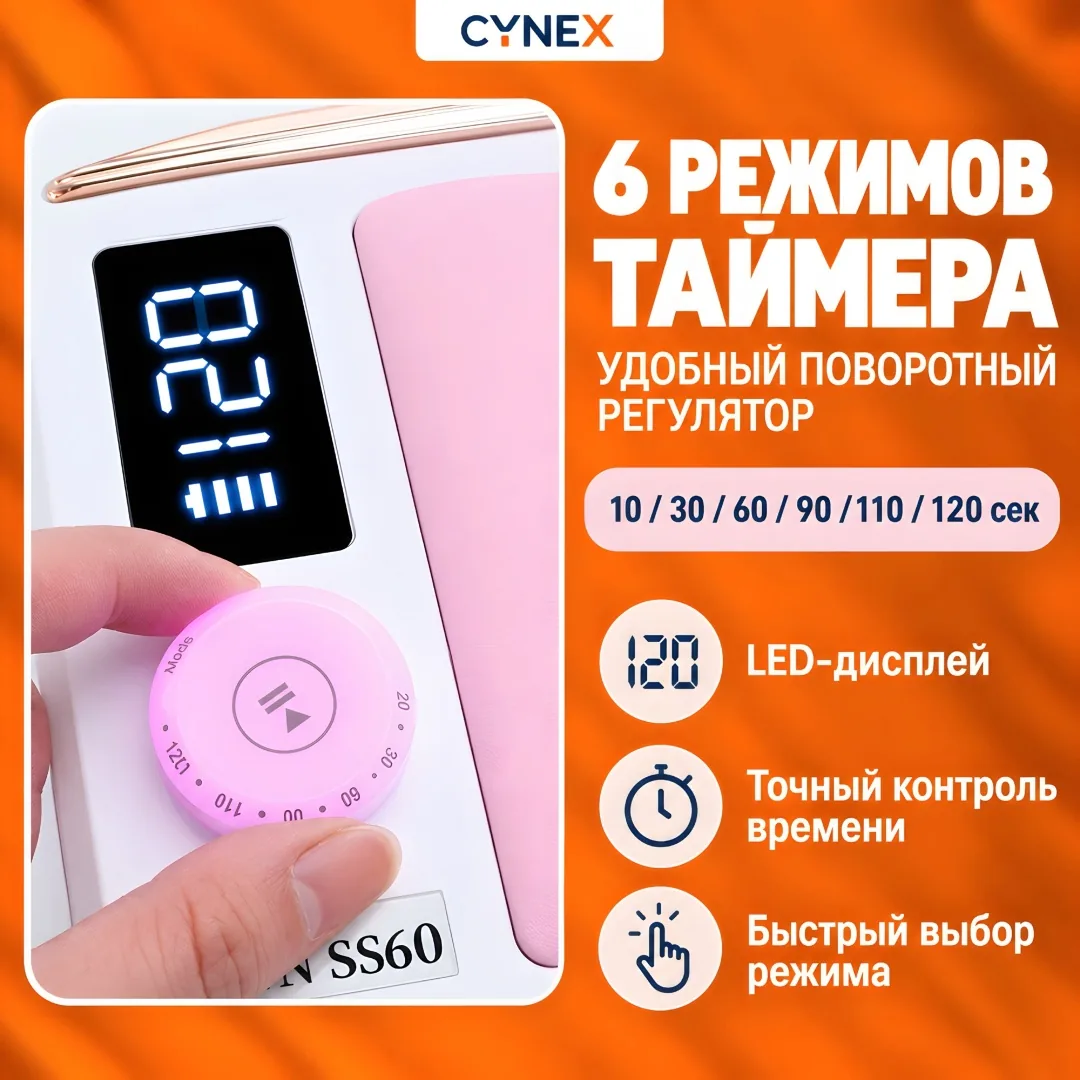 Лампа беспроводная CYNEX SS60 LED-UV 380 Вт — фото 2